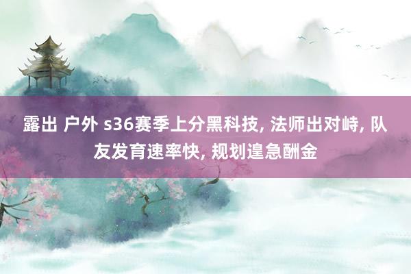 露出 户外 s36赛季上分黑科技， 法师出对峙， 队友发育速率快， 规划遑急酬金