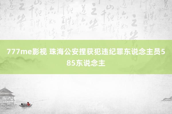 777me影视 珠海公安捏获犯违纪罪东说念主员585东说念主