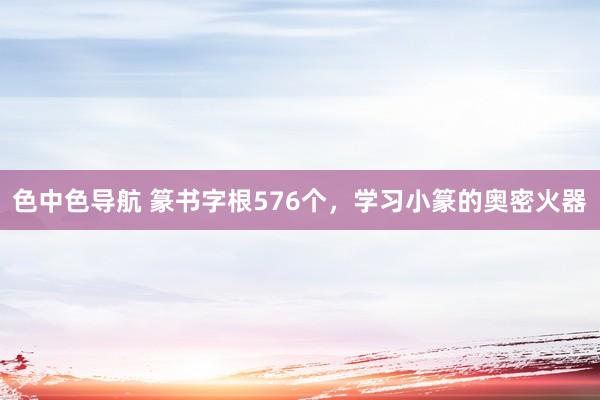 色中色导航 篆书字根576个，学习小篆的奥密火器