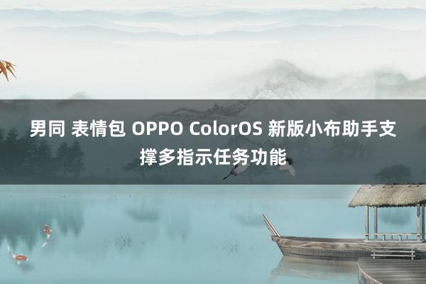 男同 表情包 OPPO ColorOS 新版小布助手支撑多指示任务功能