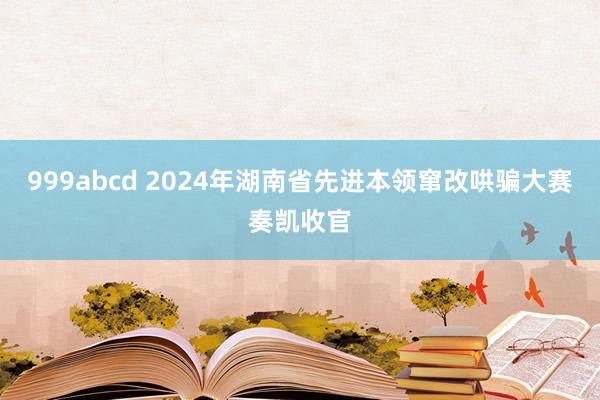 999abcd 2024年湖南省先进本领窜改哄骗大赛奏凯收官