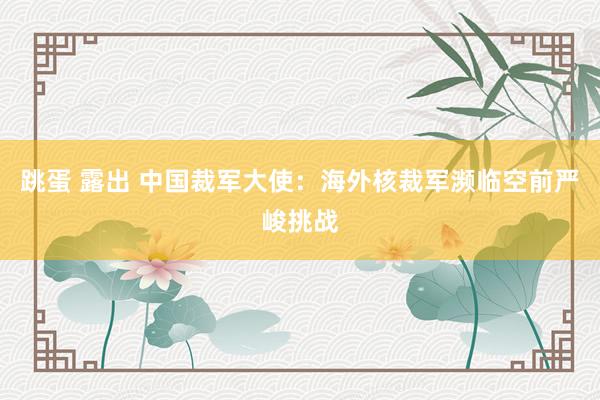 跳蛋 露出 中国裁军大使：海外核裁军濒临空前严峻挑战