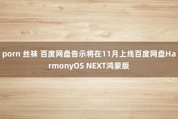 porn 丝袜 百度网盘告示将在11月上线百度网盘HarmonyOS NEXT鸿蒙版