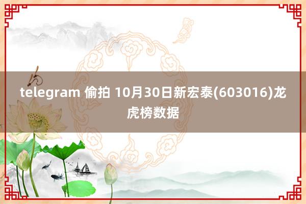 telegram 偷拍 10月30日新宏泰(603016)龙虎榜数据