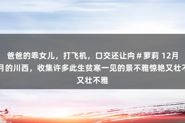 爸爸的乖女儿，打飞机，口交还让禸＃萝莉 12月-2月的川西，收集许多此生贫寒一见的景不雅惊艳又壮不雅