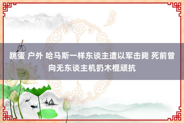 跳蛋 户外 哈马斯一样东谈主遭以军击毙 死前曾向无东谈主机扔木棍顽抗