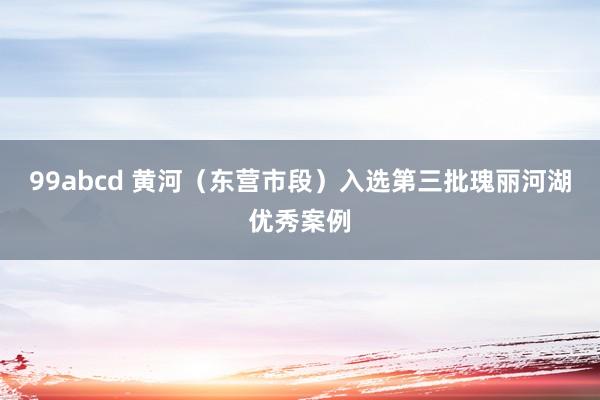 99abcd 黄河（东营市段）入选第三批瑰丽河湖优秀案例