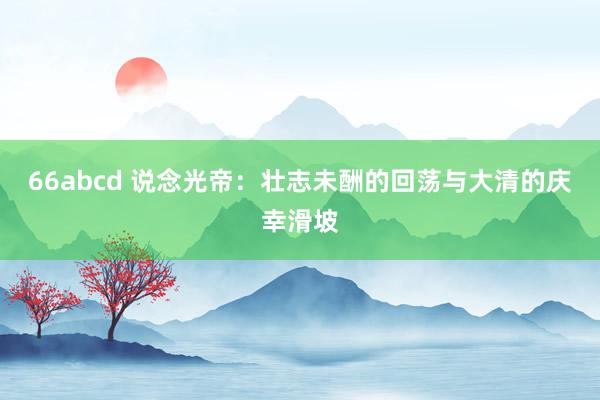 66abcd 说念光帝：壮志未酬的回荡与大清的庆幸滑坡