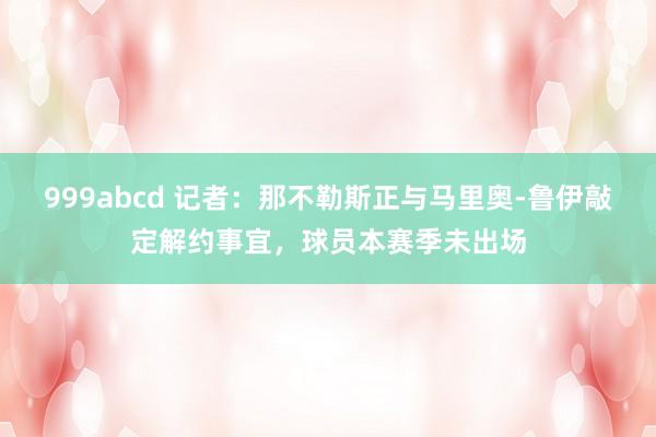 999abcd 记者：那不勒斯正与马里奥-鲁伊敲定解约事宜，球员本赛季未出场