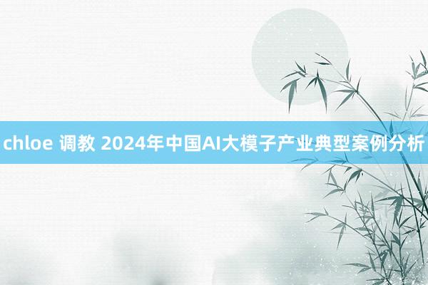 chloe 调教 2024年中国AI大模子产业典型案例分析