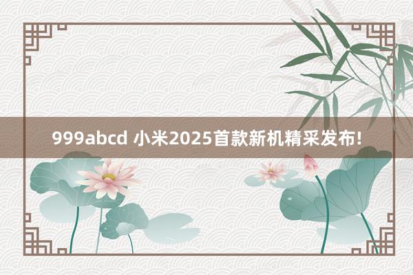 999abcd 小米2025首款新机精采发布!