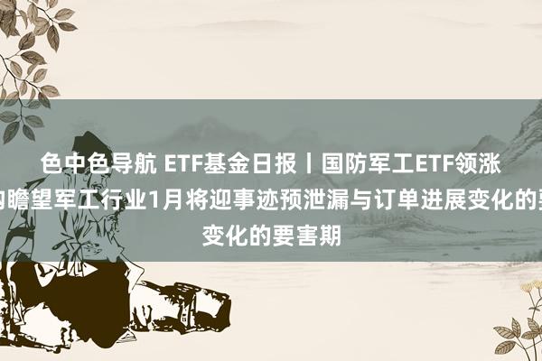 色中色导航 ETF基金日报丨国防军工ETF领涨，机构瞻望军工行业1月将迎事迹预泄漏与订单进展变化的要害期