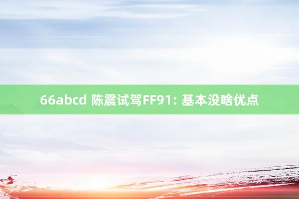 66abcd 陈震试驾FF91: 基本没啥优点